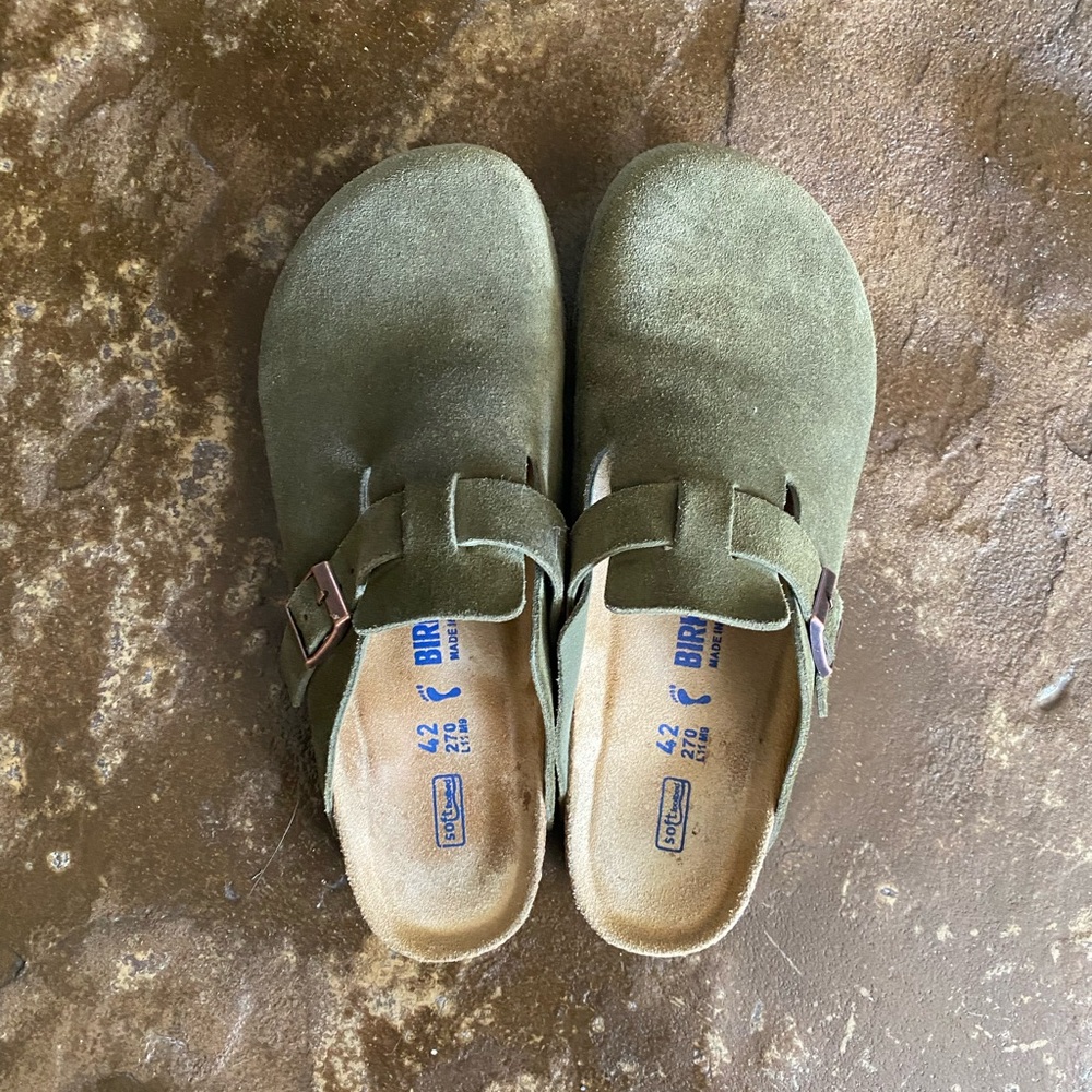 Birkenstock Women's Suede Mules - Forest Green